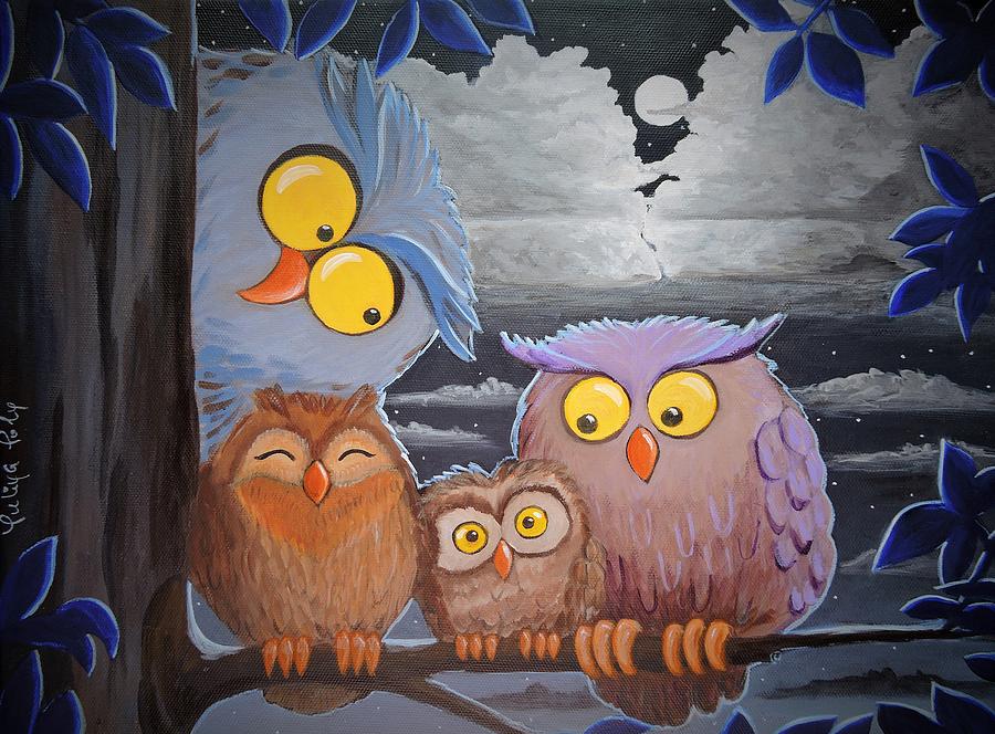 Family of Owls on the Tree – All Diamond Painting