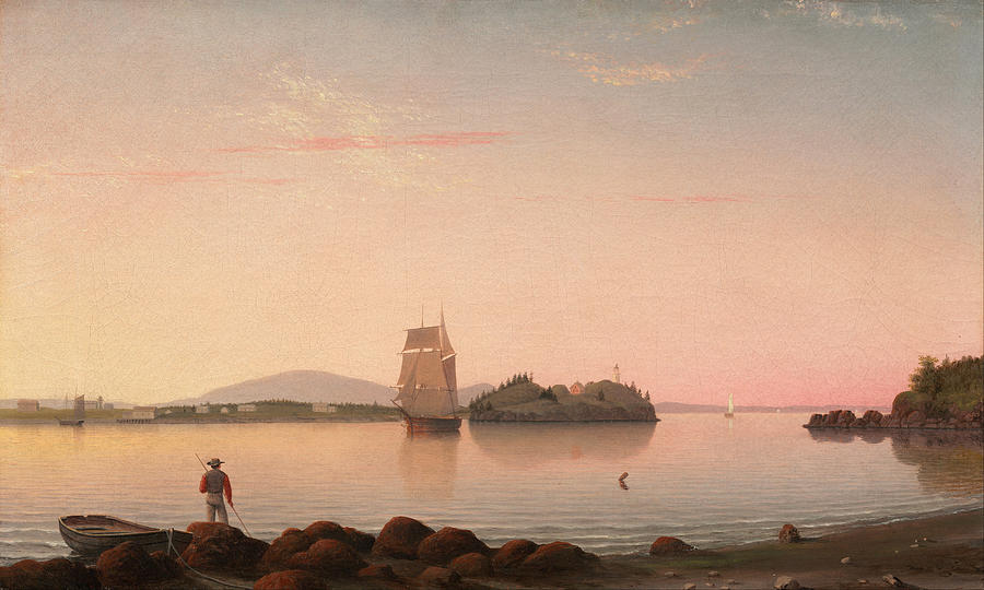Owls Head Penobscot Bay Maine Painting by Fitz Henry Lane