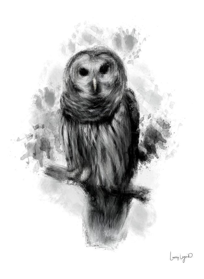 Owls Portrait Digital Art by Lourry Legarde