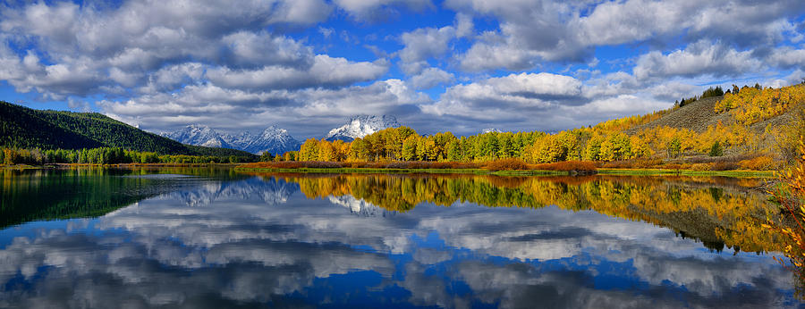 Oxbow Bend Peak Autumn Panorama Photograph by Greg Norrell