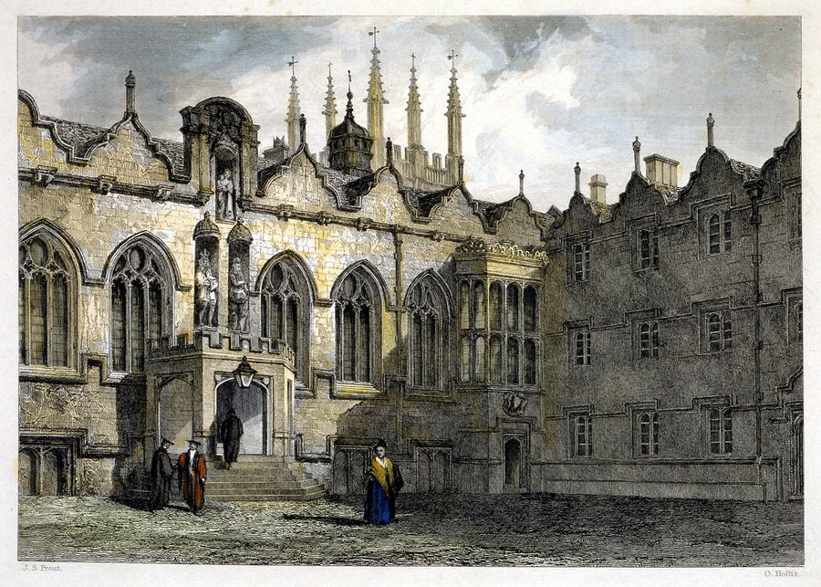 Oxford Oriel College, 1836 Drawing by John Skinner Prout