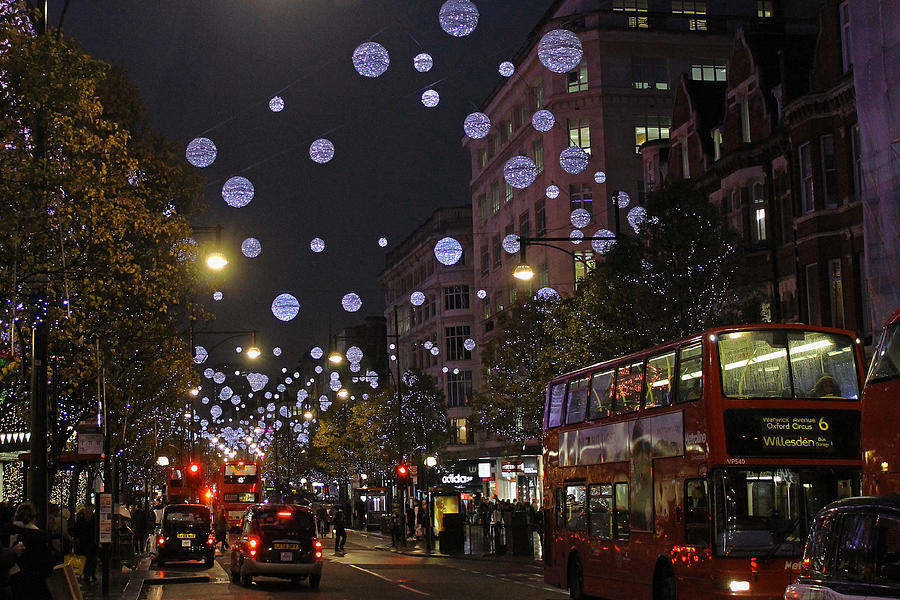 Oxford Street Christmas Lights Photograph by Tony Murtagh