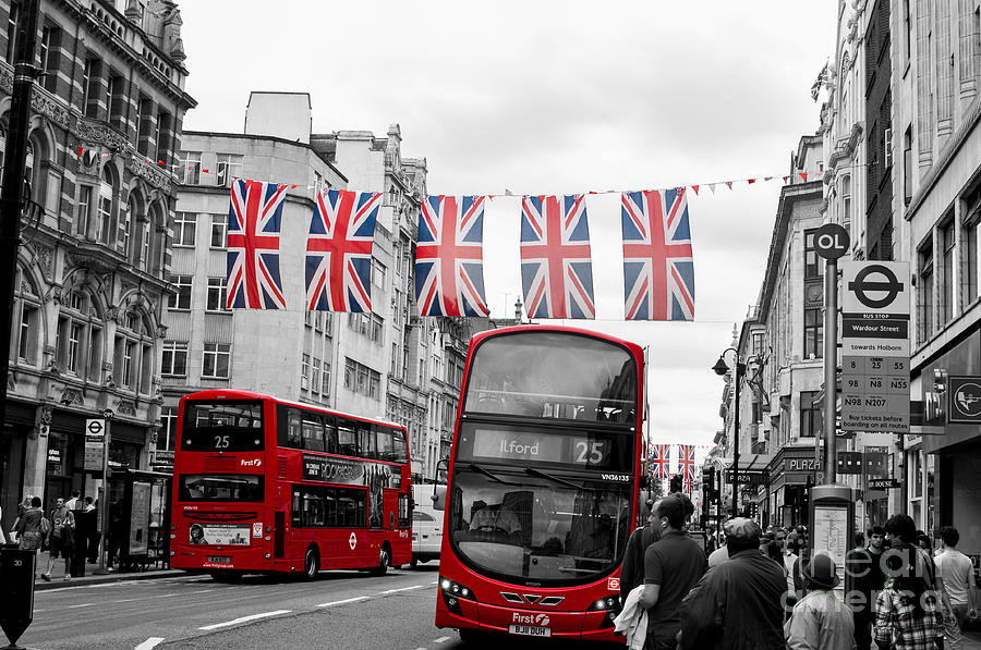 London Photograph - Oxford Street Flags by Matt Malloy