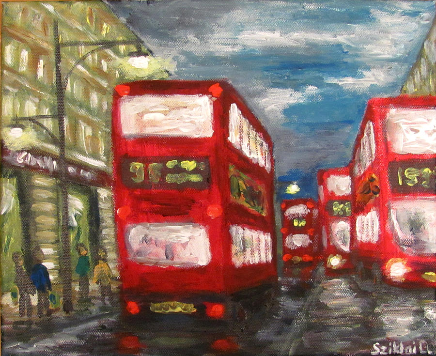 Oxford street London Painting by Dez Sziklai - Fine Art America