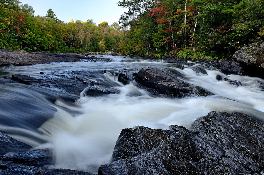 Oxtongue River rapids panoramic Photograph by Steve Somerville