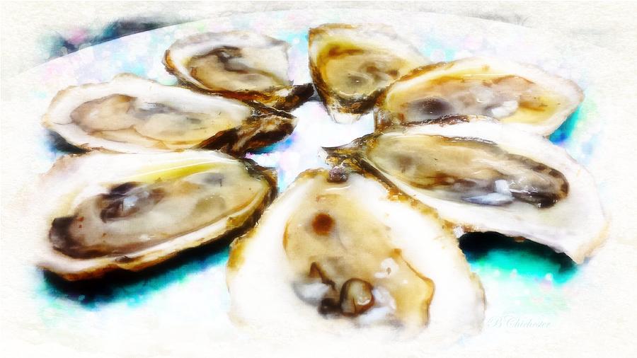 Oysters On The Half Painting by Barbara Chichester