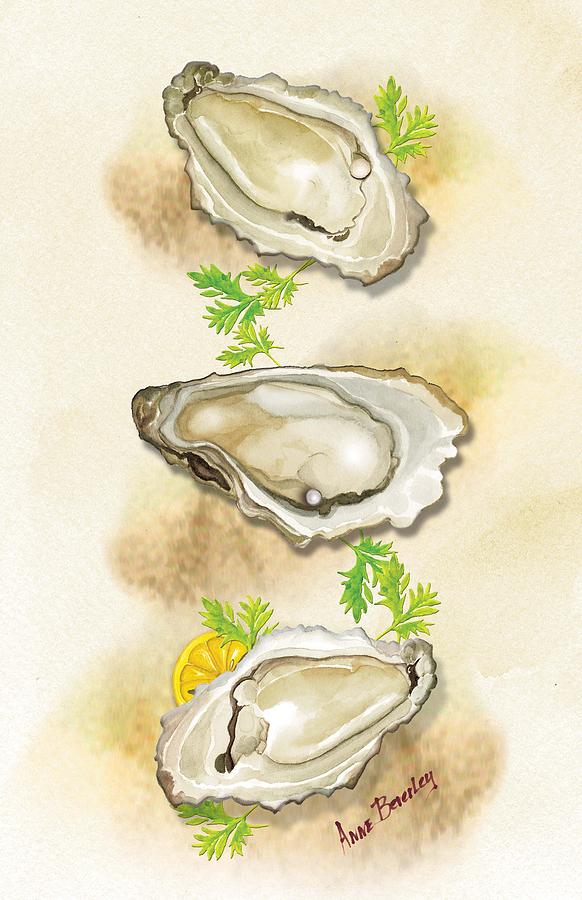 Oysters Three Painting by Anne Beverley-Stamps