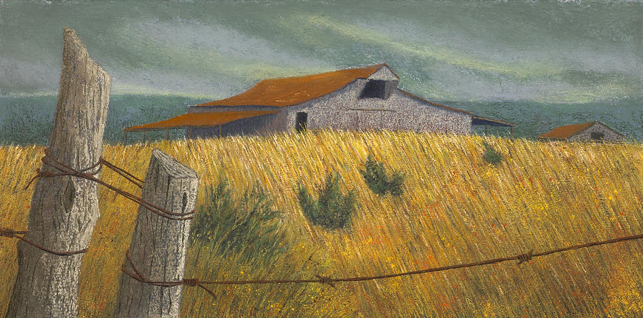 Ozark Barn Madison County Pastel by Garry McMichael