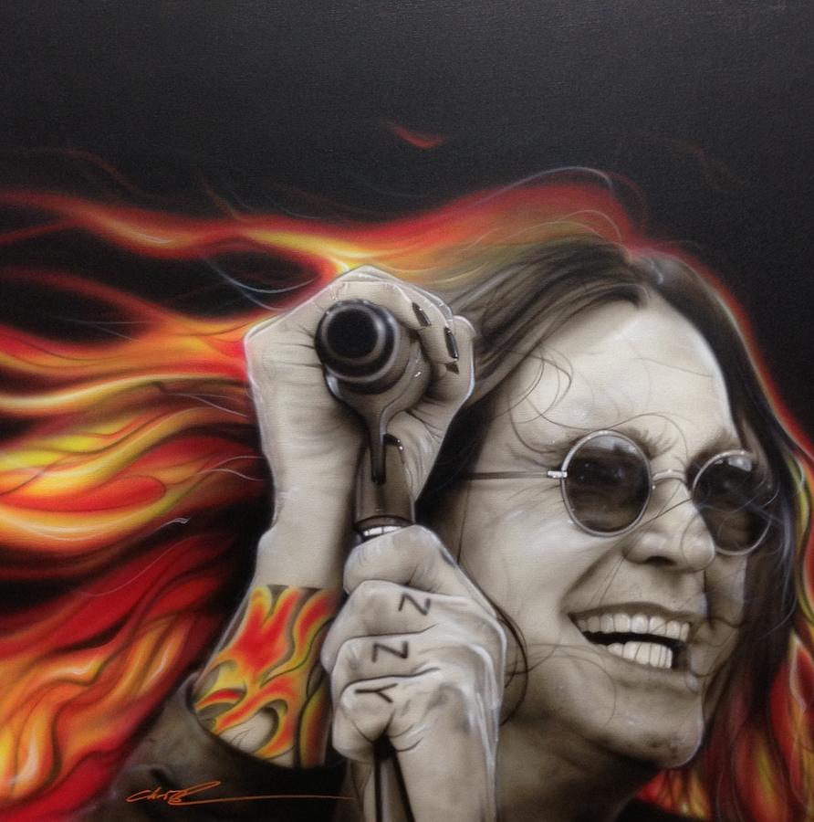 Ozzy Osbourne Painting - Ozzys Fire by Christian Chapman Art