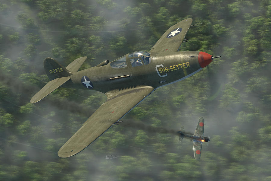 P-39 Airacobra vs. Zero Digital Art by Robert Perry