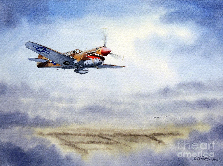 Aircraft Painting - P-40 Warhawk by Bill Holkham.