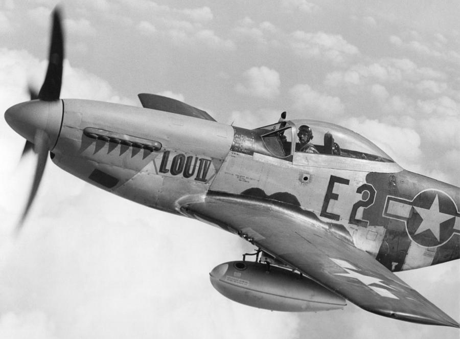 P 51 Mustang Fighter Plane In Flight Photograph By Everett