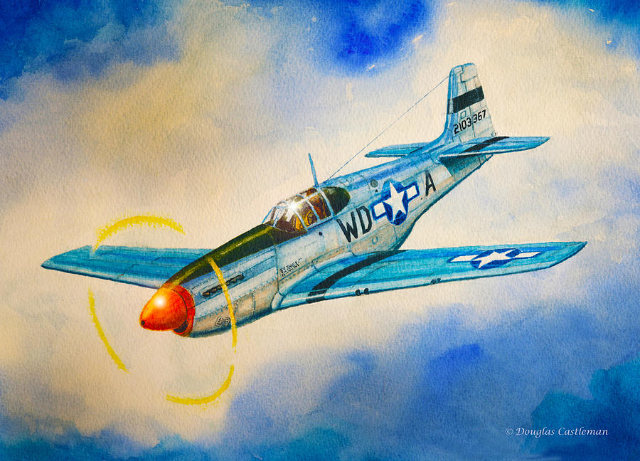 P-51B Mustang Painting by Douglas Castleman