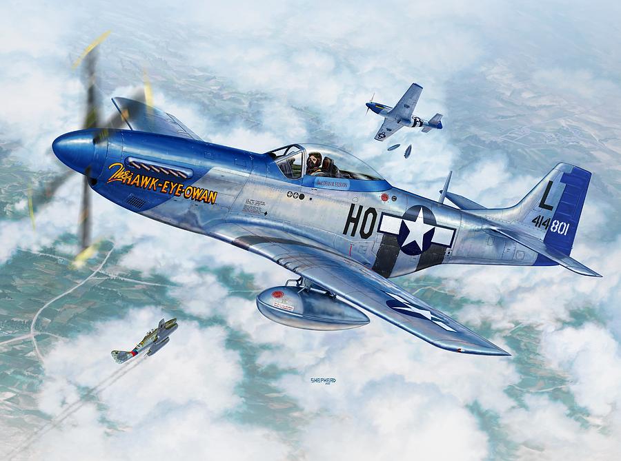 P-51 Digital Art - P-51D Mustang The Hawk-Eye-Owan by Stu Shepherd