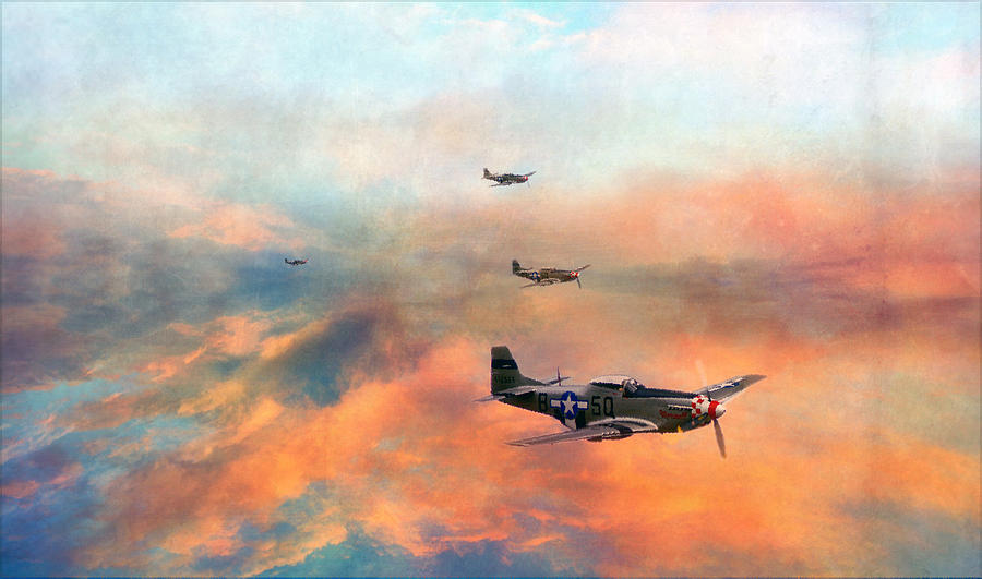 P51 Painted Photograph by Jason Green