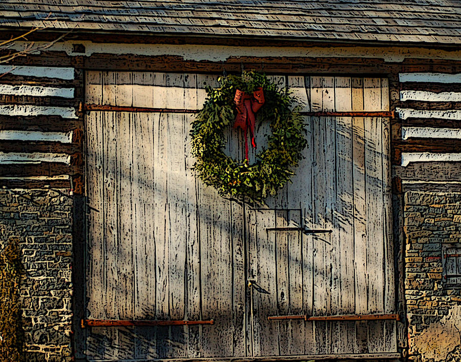 Pa Christmas Barn Door Photograph by Linda Anne Gibson