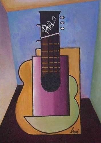 Guitar Still Life Painting - Pablos Guitar by Terry Hart
