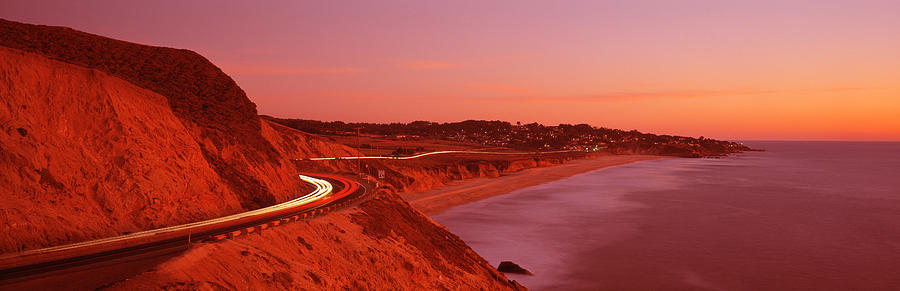 Pacific Coast Highway At Sunset Photograph by Panoramic Images - Fine