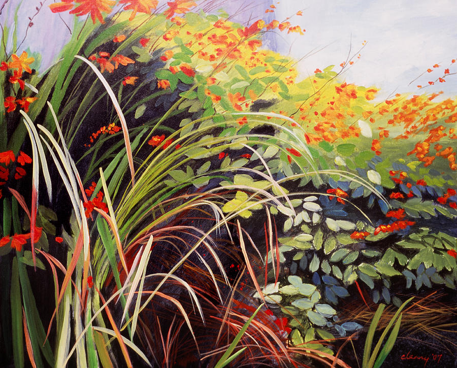 Pacific Crocosmia Painting by Melody Cleary