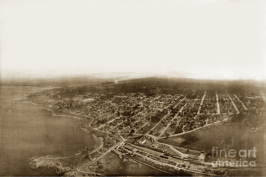 Pacific Grove Photograph - Pacific Grove  from 1200 feet above Lovers Point and Monterey Bay 1906 by Monterey County Historical Society