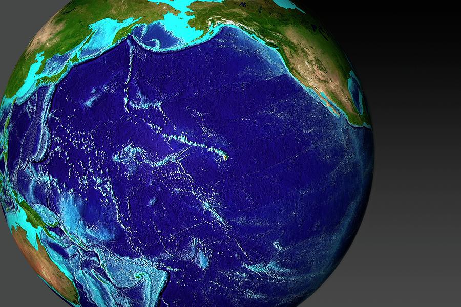 Pacific Ocean Bathymetry Photograph by Noaa/science Photo Library