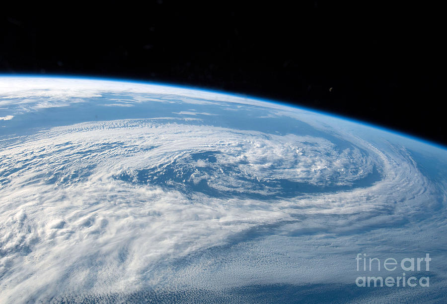 Pacific Ocean Cyclone From Iss Photograph by Science Source