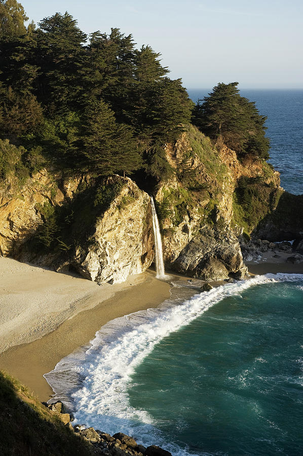 Pacific Ocean Landscape With Waterfall Photograph by John Elk
