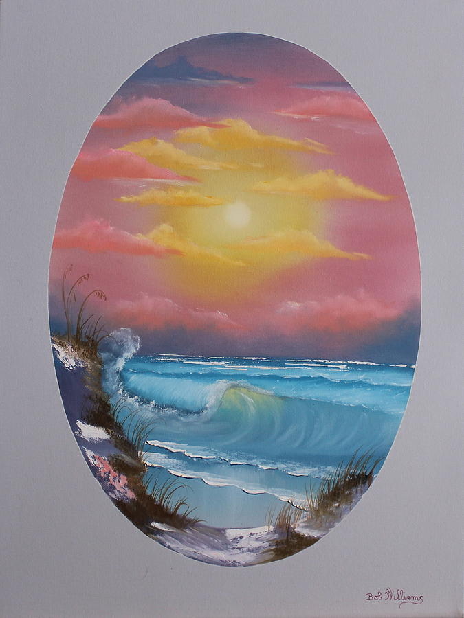 Pacific Ocean Sunset Painting by Bob Williams