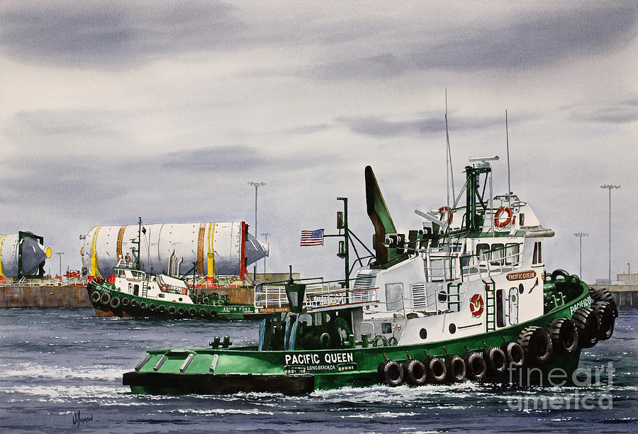 PACIFIC QUEEN and EDITH FOSS Painting by James Williamson
