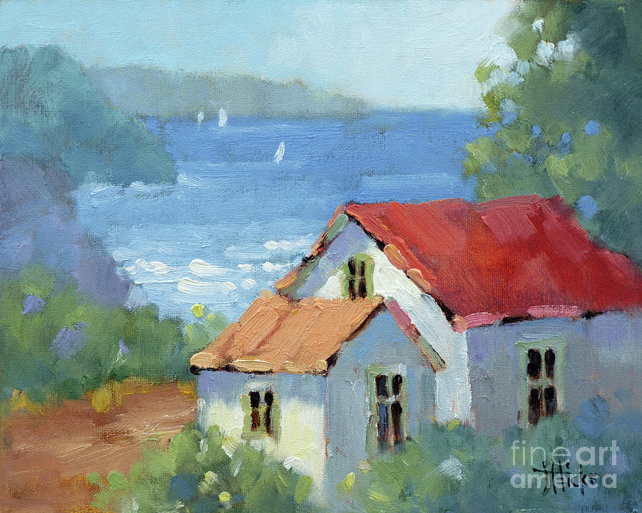 Pacific View Cottage Painting by Joyce Hicks