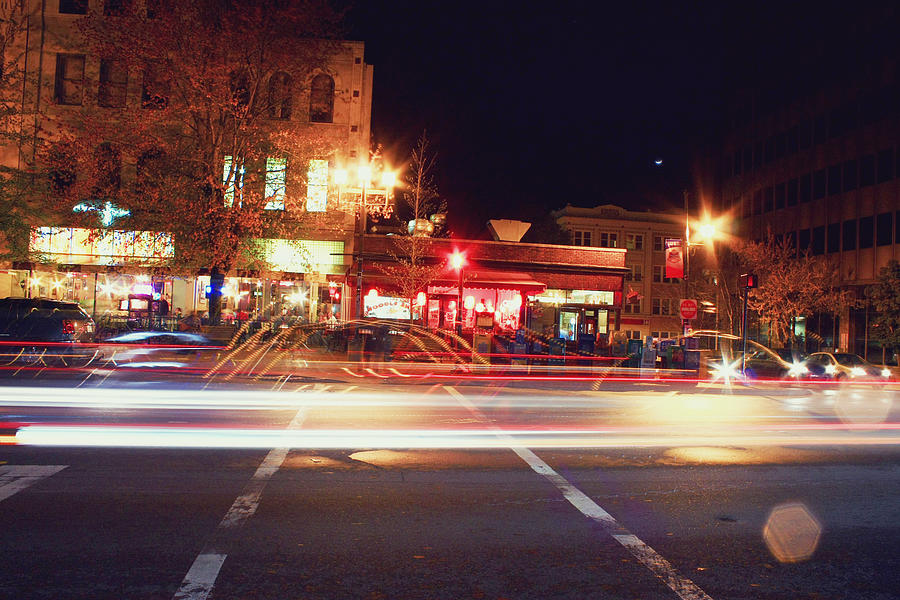 Pack Square Asheville Night Scene Photograph by Gray  Artus
