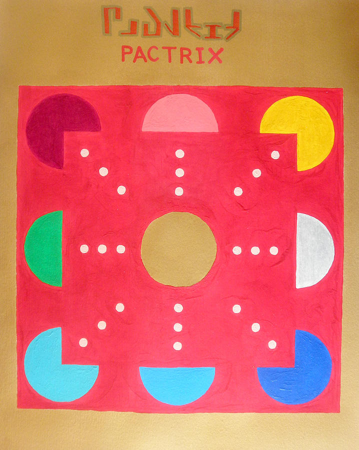 Pac Man Painting - Pactrix Amulet by Kim Godgul