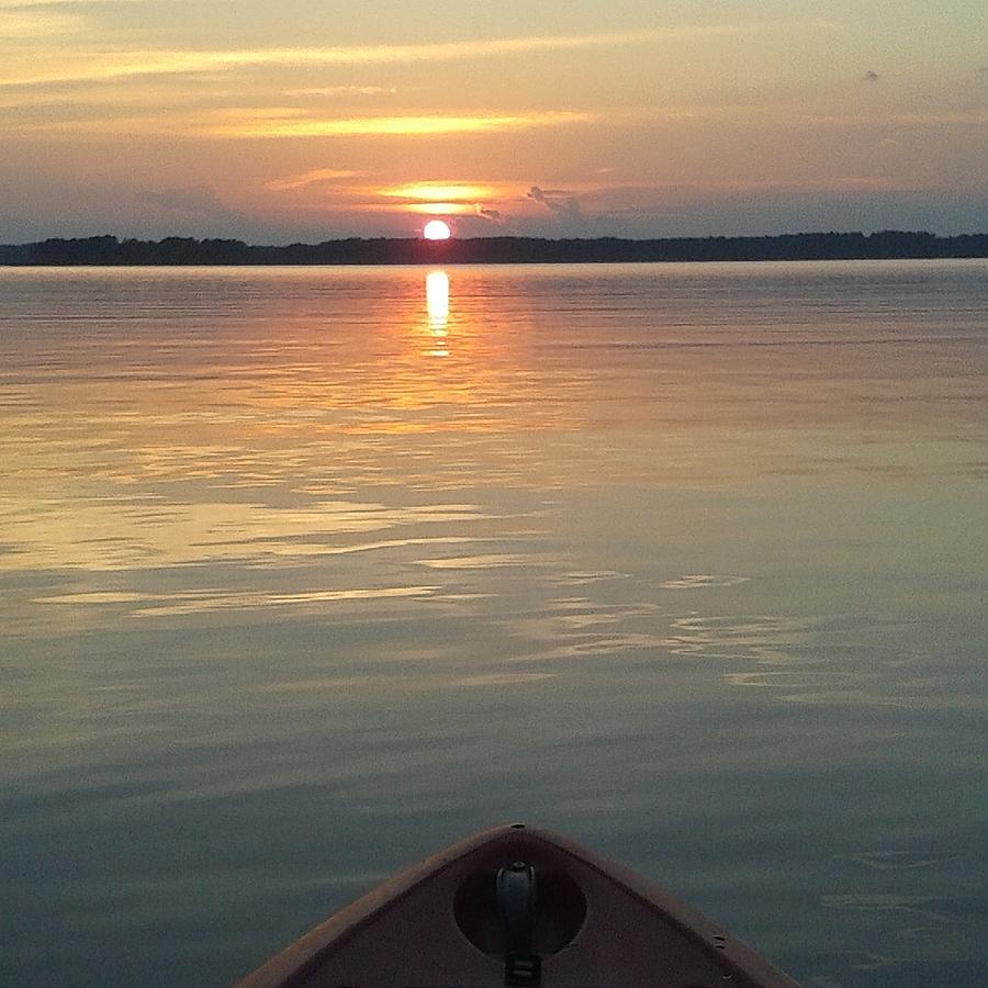 Paddle board sunset Photograph by Lisa Wooten