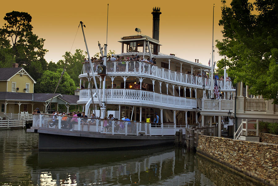 Castle Photograph - Paddle Boat Walt Disney World by Thomas Woolworth