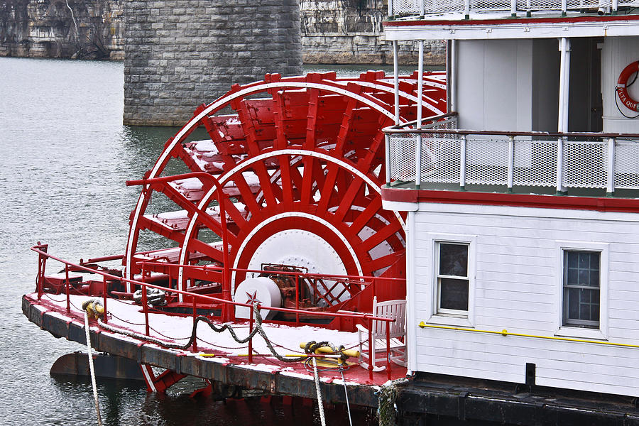 Winter Photograph - Paddle Wheel by Tom and Pat Cory