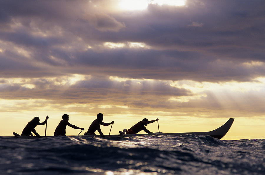 Paddlers Silhouetted Photograph by Vince Cavataio - Printscapes