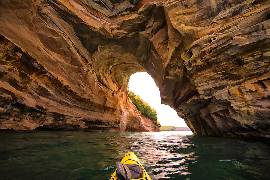 Paddling Pictured Rocks Photograph by Steve White