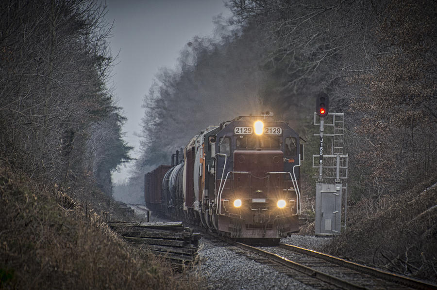 Train Photograph - Paducah and Louisville local passing J155.5 by Jim Pearson