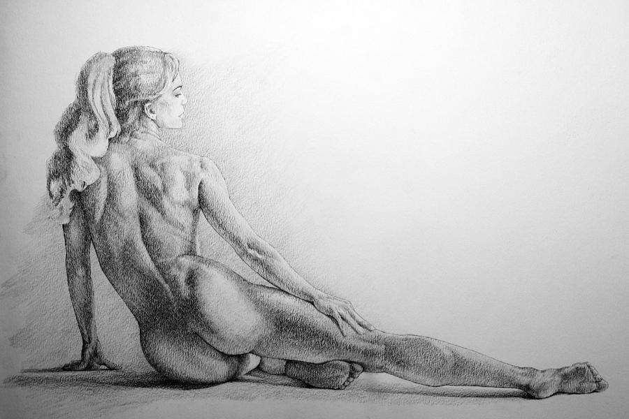 Female nude sketch poster by siret roots