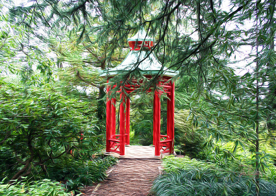 Pagoda at National Arboretum Digital Art by Joe Paradis