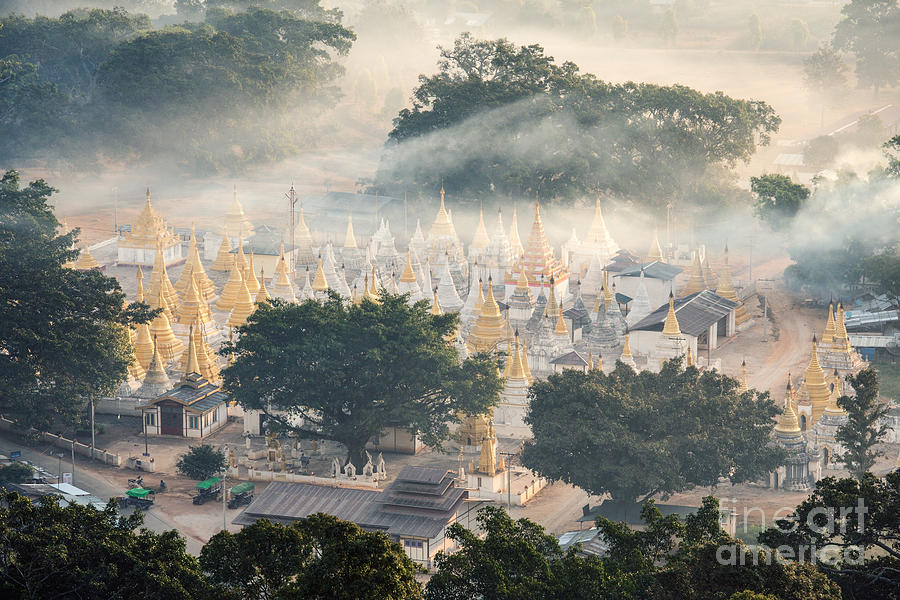 Pagodas at sunrise - Myanmar Photograph by Matteo Colombo