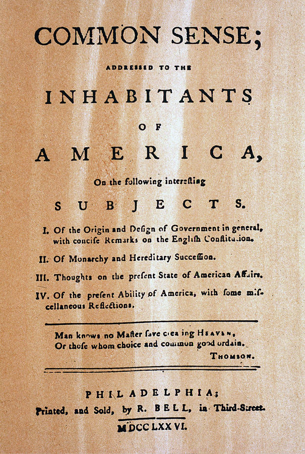 Paine: Common Sense, 1776 Photograph by Granger