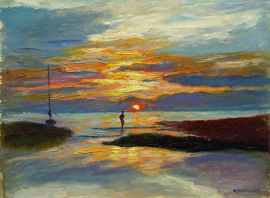 Paines Creek Sunset Painting by Nicolas Bouteneff