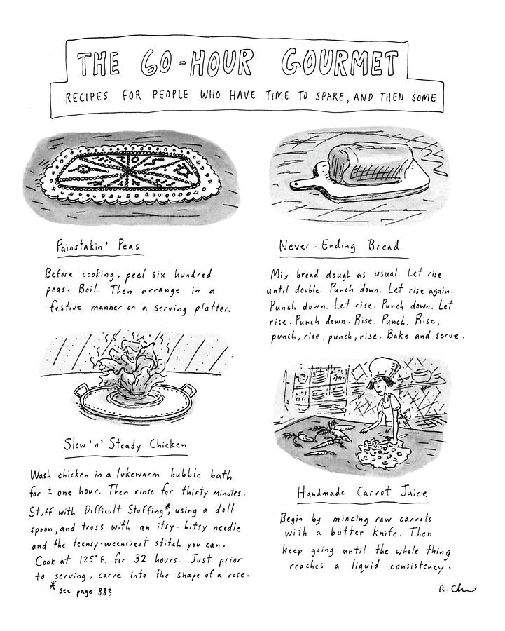 Painstakin Peas Drawing by Roz Chast