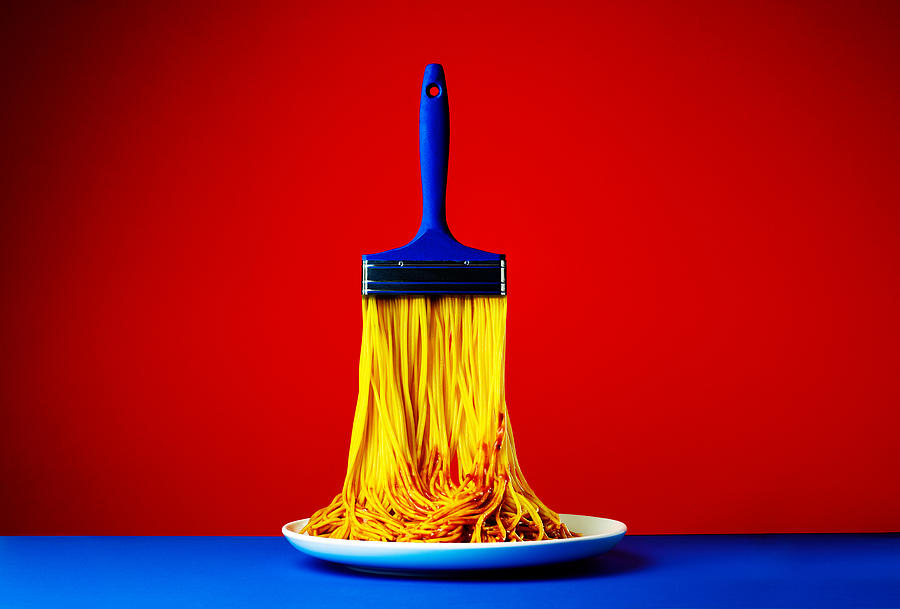 Paint brush made of noodles creative combination Photograph by Dean Mitchell