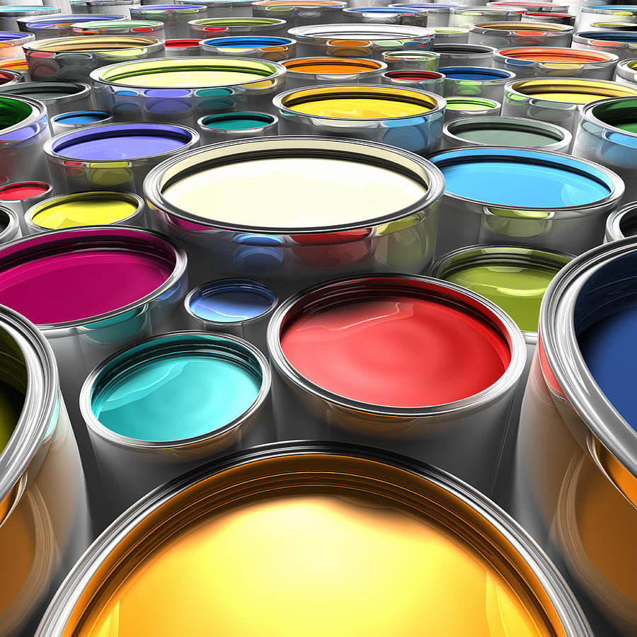 Paint Cans With Open Lids (digital) Photograph by Ian McKinnell Paint Cans With Open Lids (digital) Photograph by Ian McKinnell