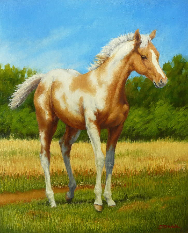 Paint Foal Painting by Margaret Stockdale