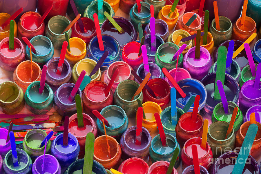 Landscape Digital Art - Paint Jars Popsicle Stix by MGL Meiklejohn Graphics Licensing