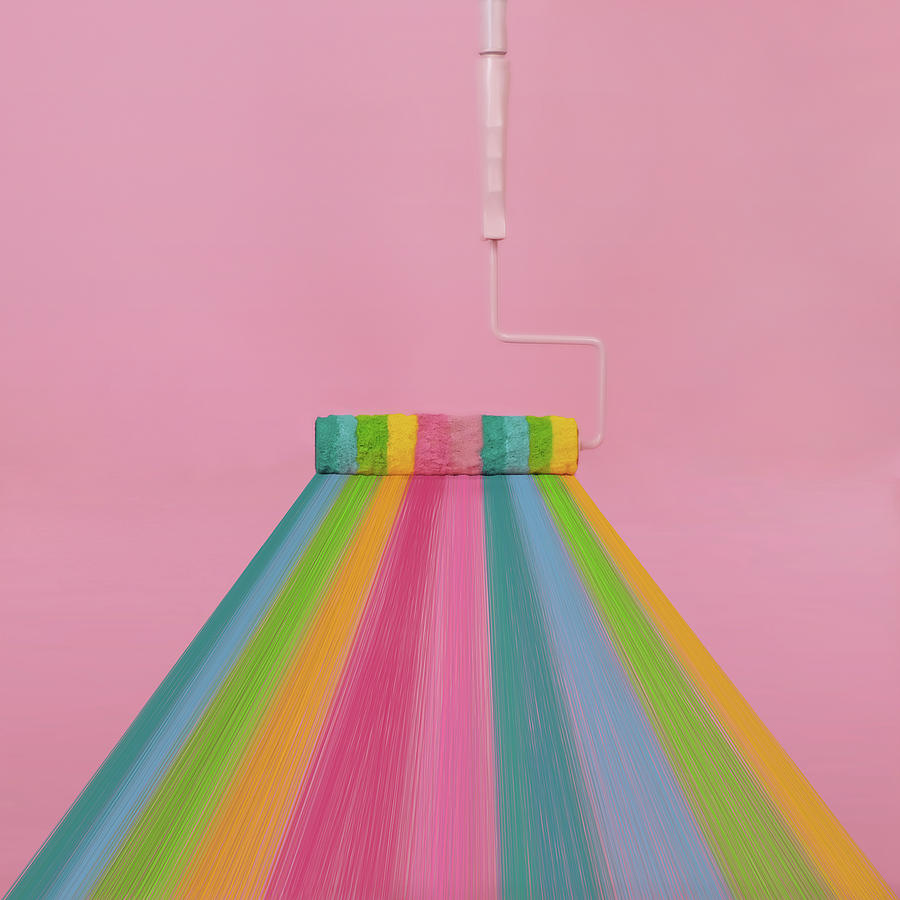 Paint Roller With Rainbow Stripes Photograph by Juj Winn