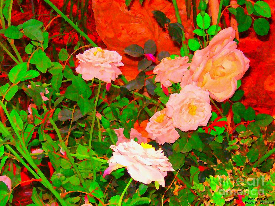 Paint Roses Mixed Media by Rogerio Mariani